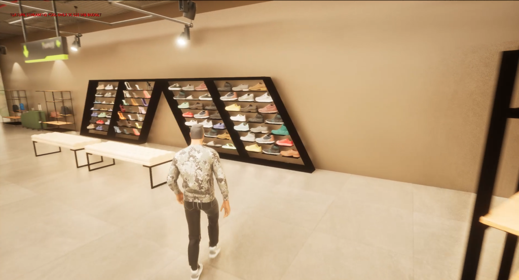 metaverse fashion store shoe section 