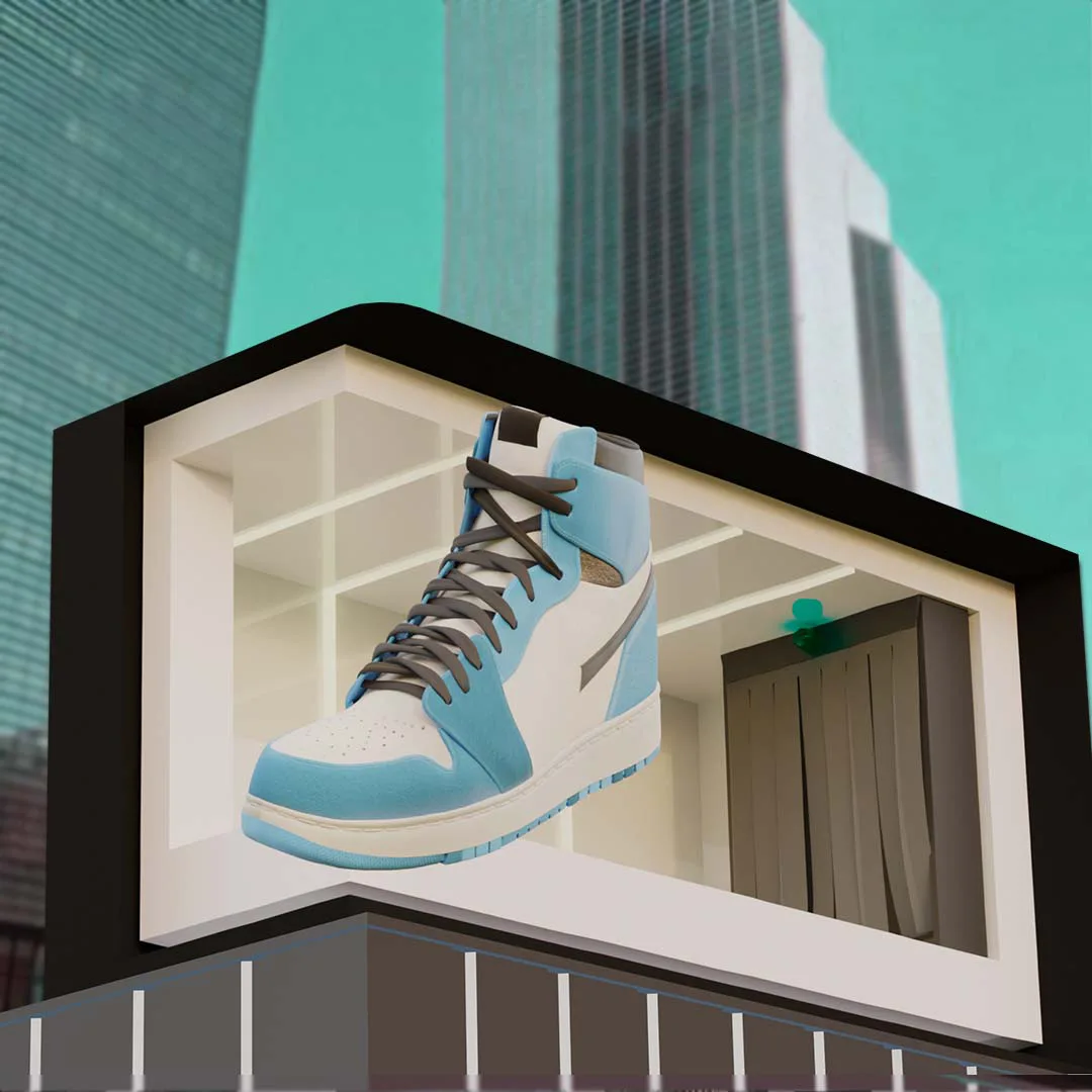 3d billboard advertising shoes